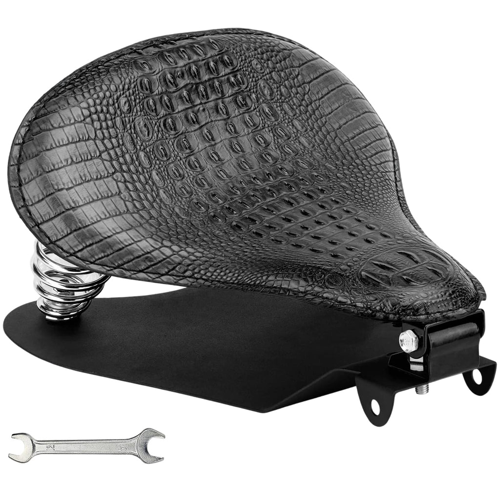 Asiento Bobber Negro con Resortes Textura Cocodrilo Universal para Moto