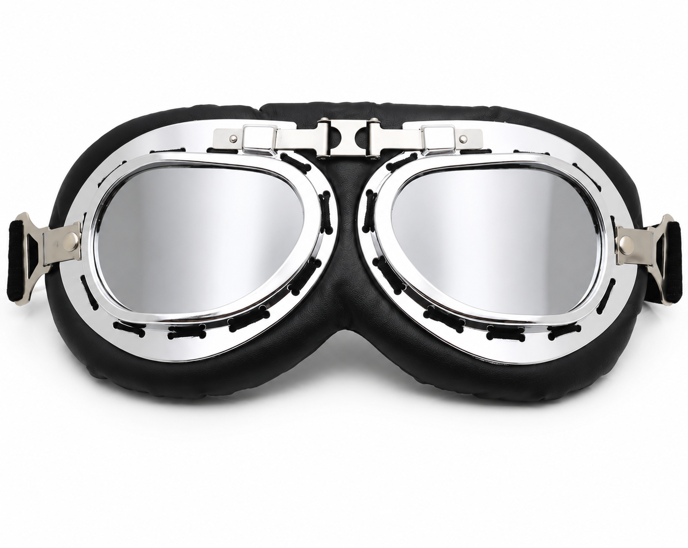 Gafas Retro para Motocicleta con Lente Cromado | Estilo Café Racer, Bobber y Vintage Unisex