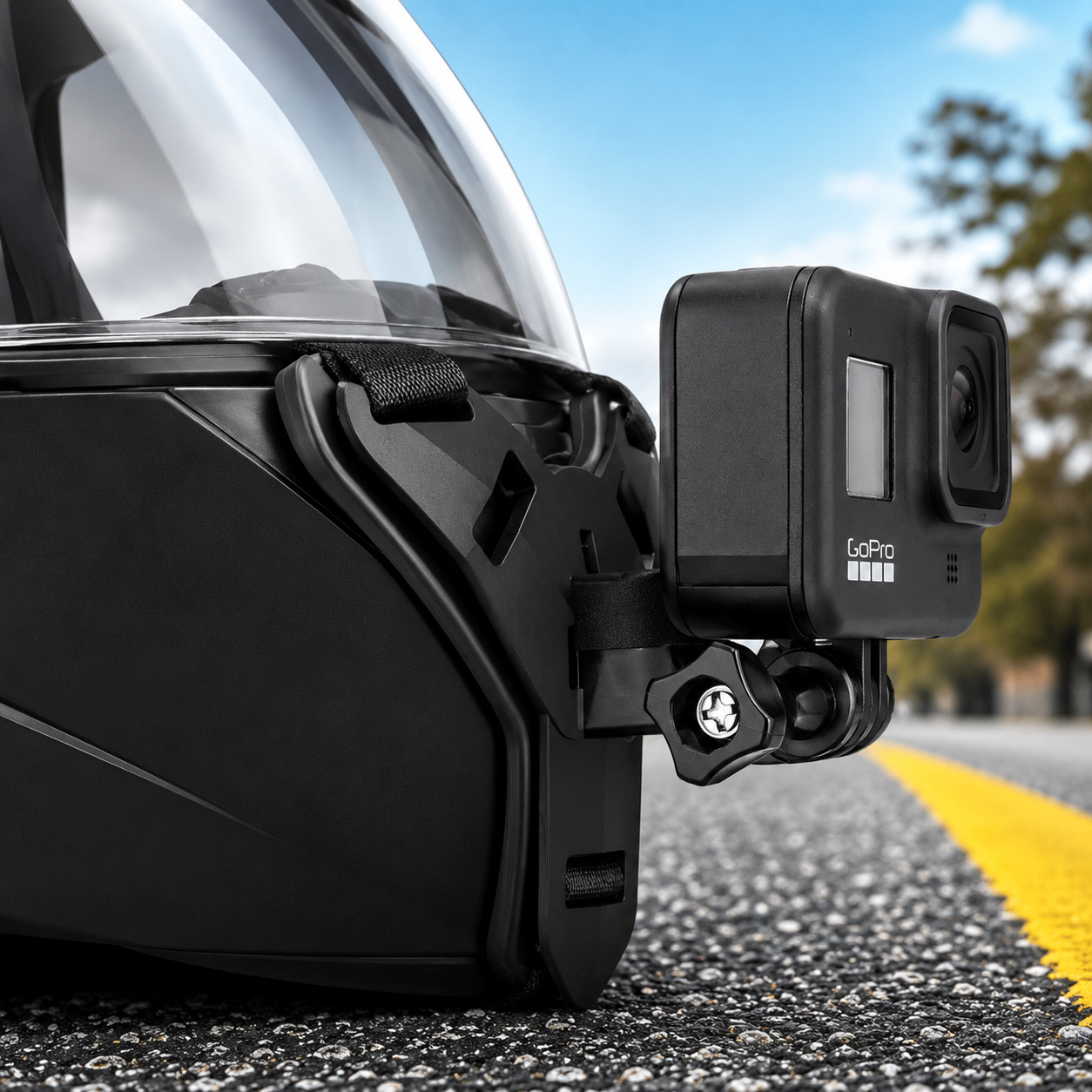 Soporte de Barbilla para Casco Moto Compatible GoPro Hero DJI Insta360 SJCAM