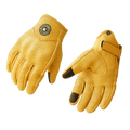 Guantes Amarillos para Moto Retro Vintage | Transpirables con Pantalla Táctil | FierroViejo
