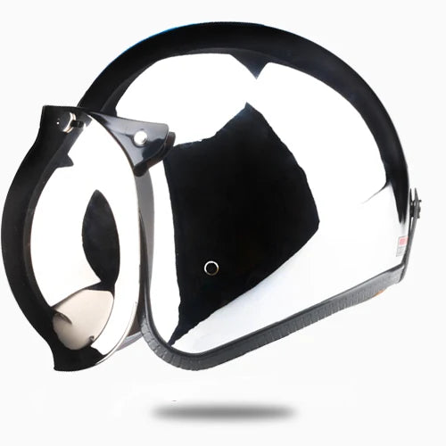 Casco Moto Cromado Jet Vintage 3/4 | Café Racer Bobber