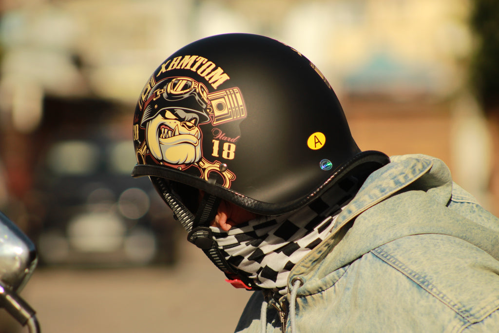 Casco Moto Tipo Jockey Bulldog Custom Retro – Estilo Bobber Minimalista