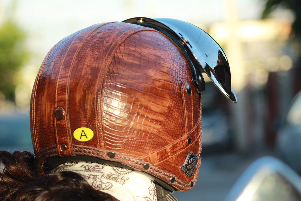 Casco Moto Bobber Retro Open Face Café Eco Cuero – Certificación DOT | Estilo Vintage Café Racer & Custom