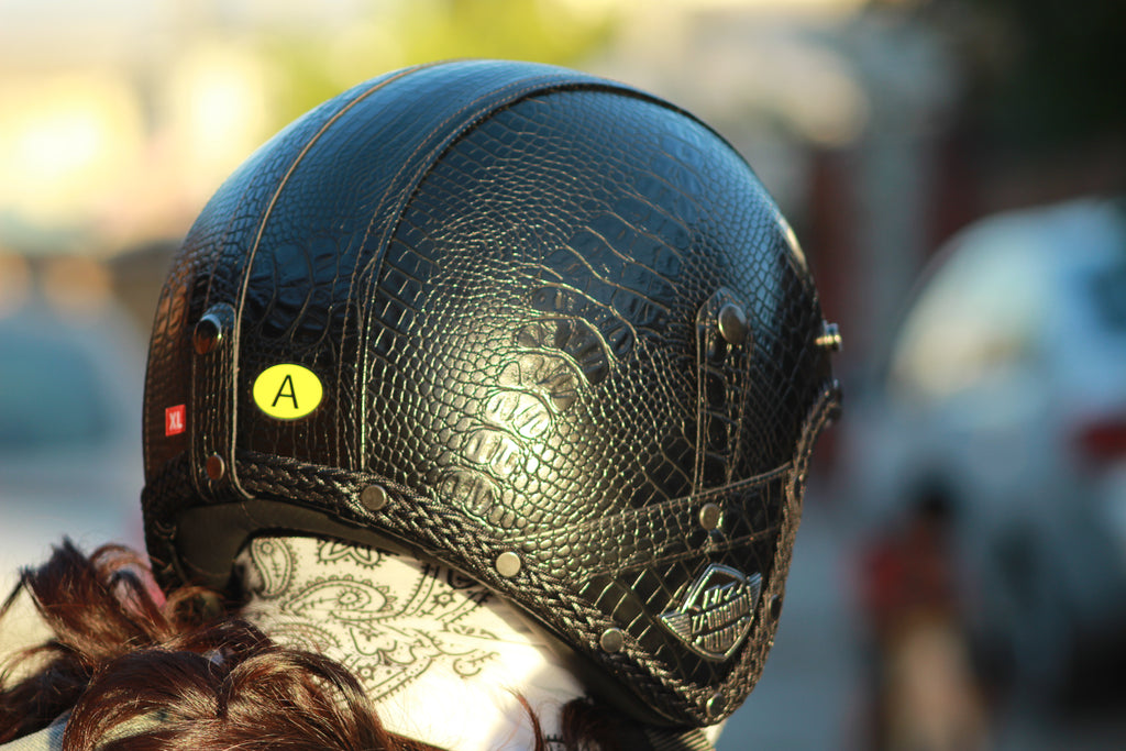 Casco Moto Bobber Retro Open Face Negro Eco Cuero – Certificación DOT | Estilo Vintage Café Racer & Custom