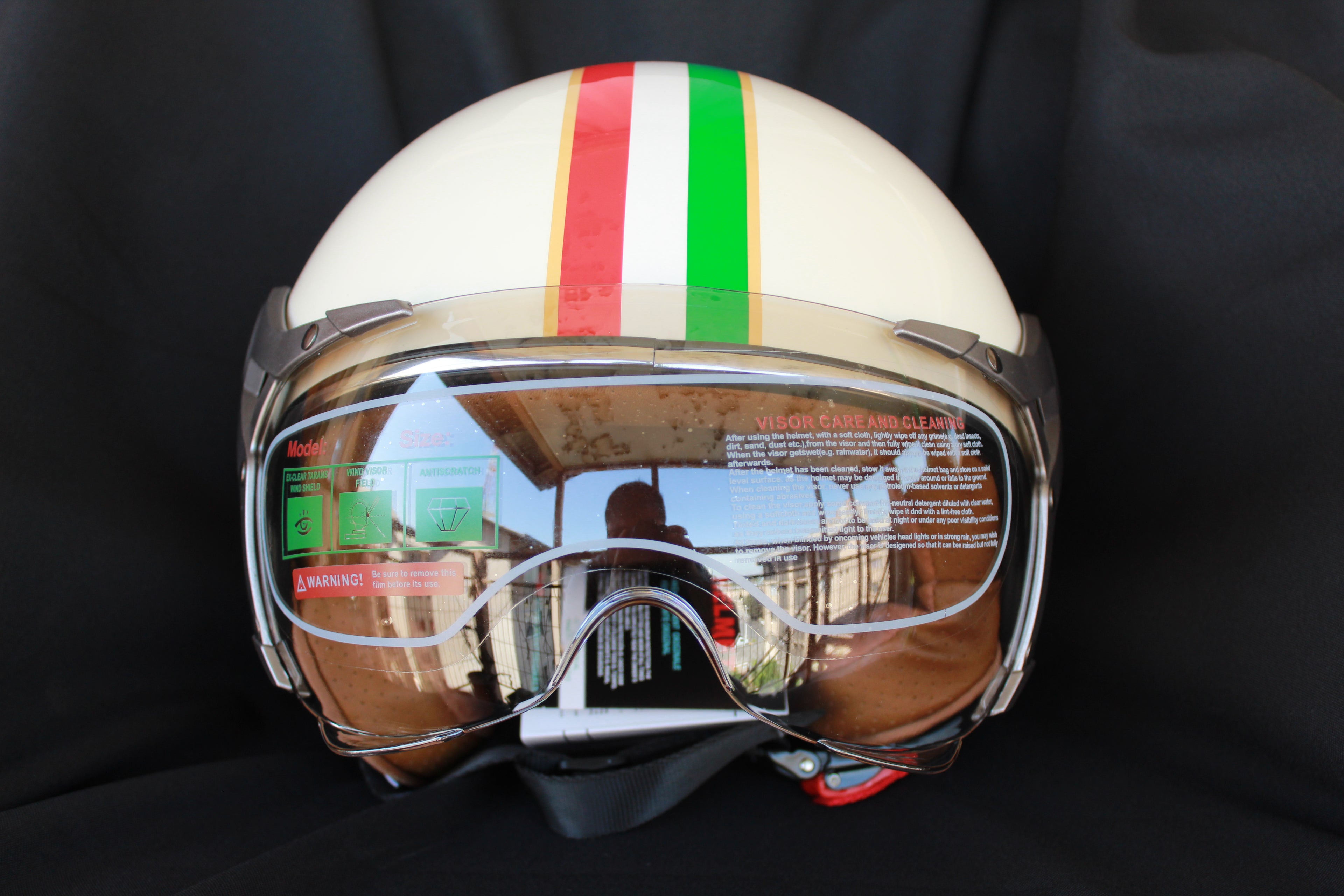 Casco Moto Retro Custom con Visor ABS | Estilo Café Racer Scrambler Chile