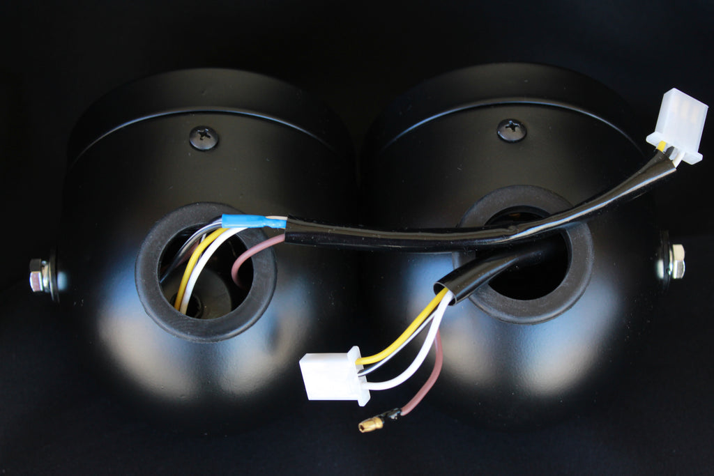 Faro Delantero Doble Universal para Moto con Parrilla | Harley, Cafe Racer, Bobber y Streetfighter