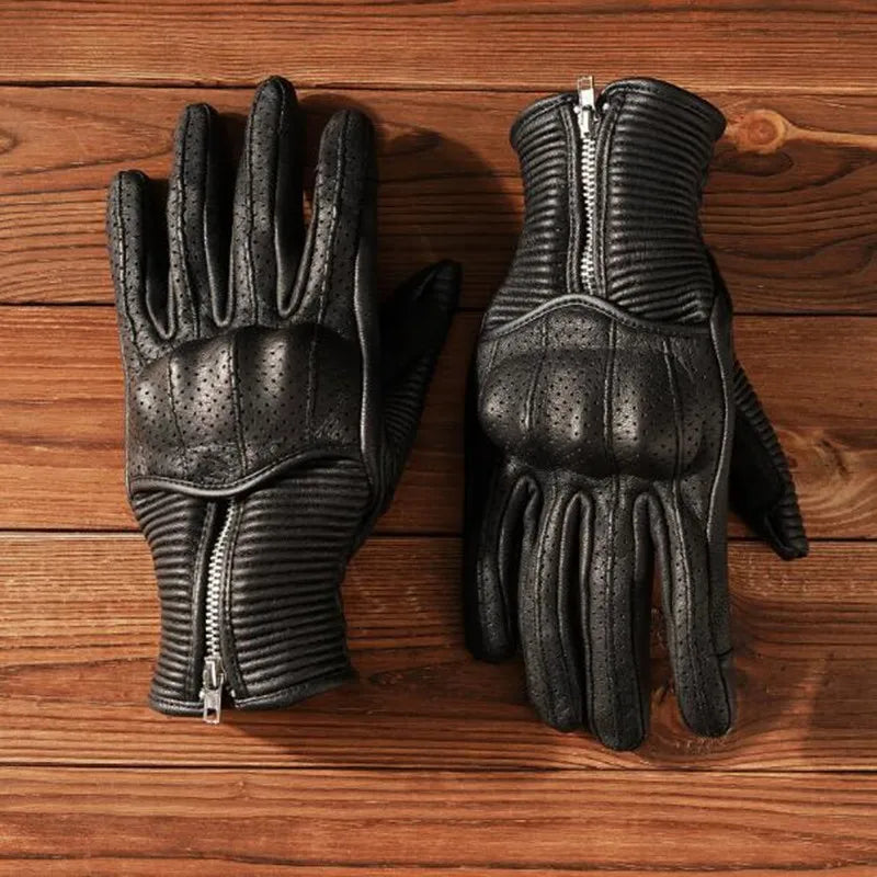 Guantes Moto Cuero Vintage | Café Racer Bobber Custom
