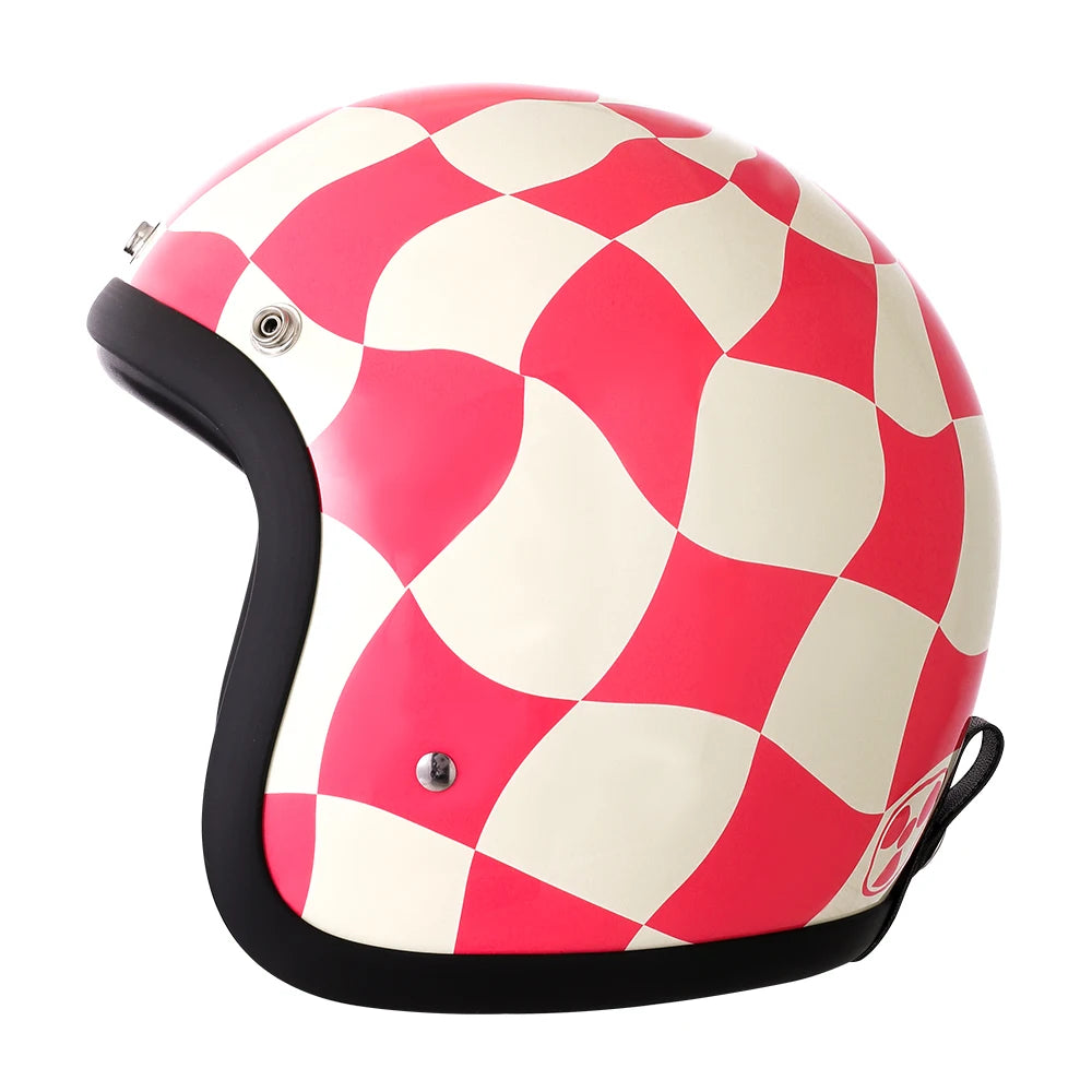 Casco Moto Jet Retro Vintage 3/4 Café Racer Bobber DOT