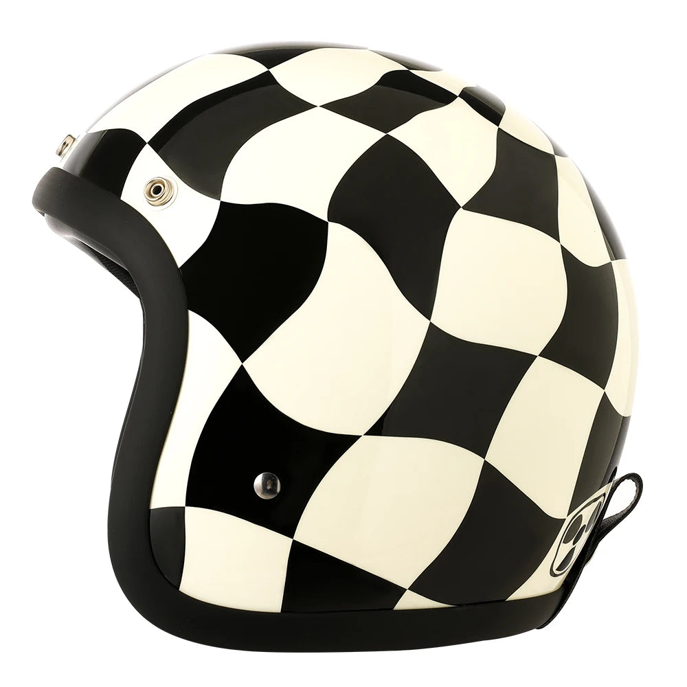 Casco Moto Jet Retro Vintage 3/4 Café Racer Bobber DOT