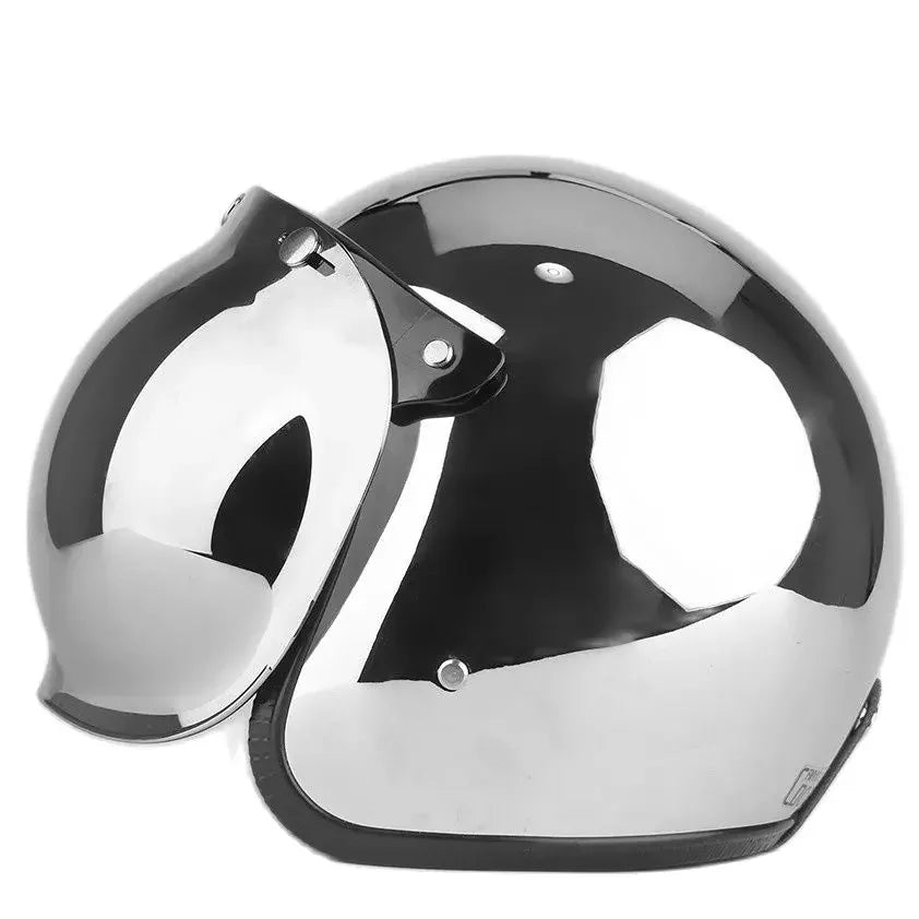 Casco Moto Cromado Jet Vintage 3/4 | Café Racer Bobber