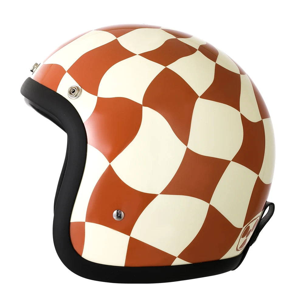 Casco Moto Jet Retro Vintage 3/4 Café Racer Bobber DOT