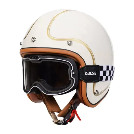Casco Moto Vintage Jet 3/4 | Café Racer Bobber Custom