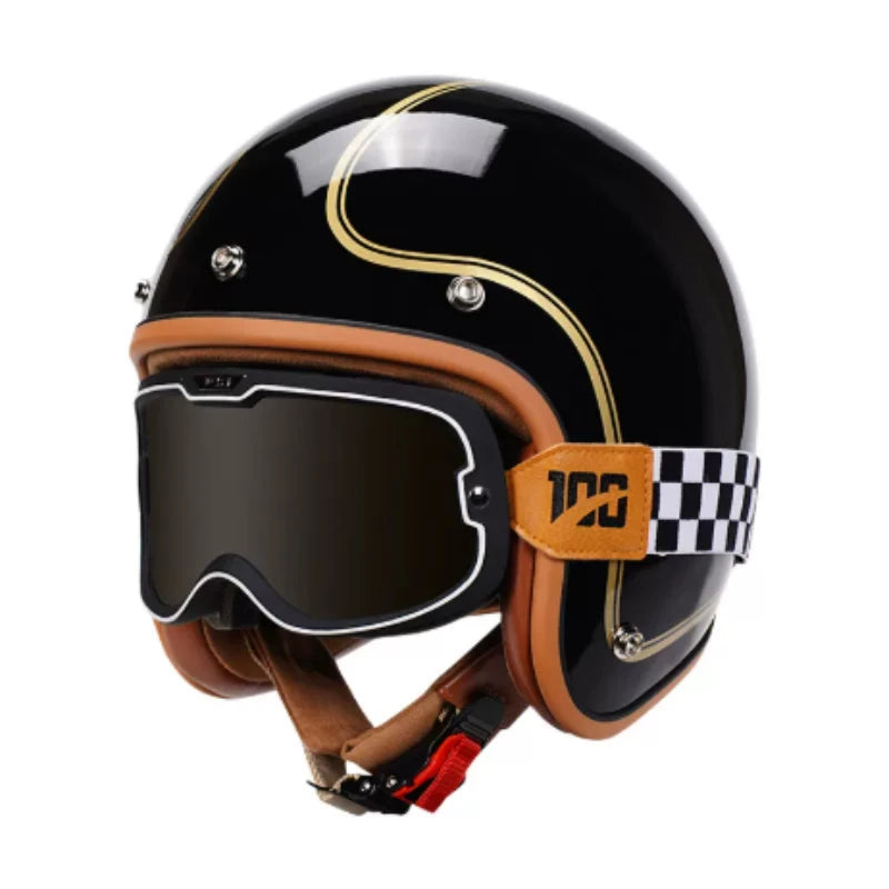 Casco Moto Vintage Jet 3/4 | Café Racer Bobber Custom