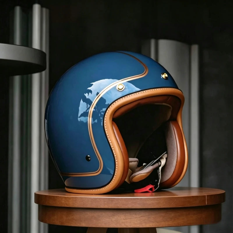 Casco Moto Vintage Jet 3/4 | Café Racer Bobber Custom