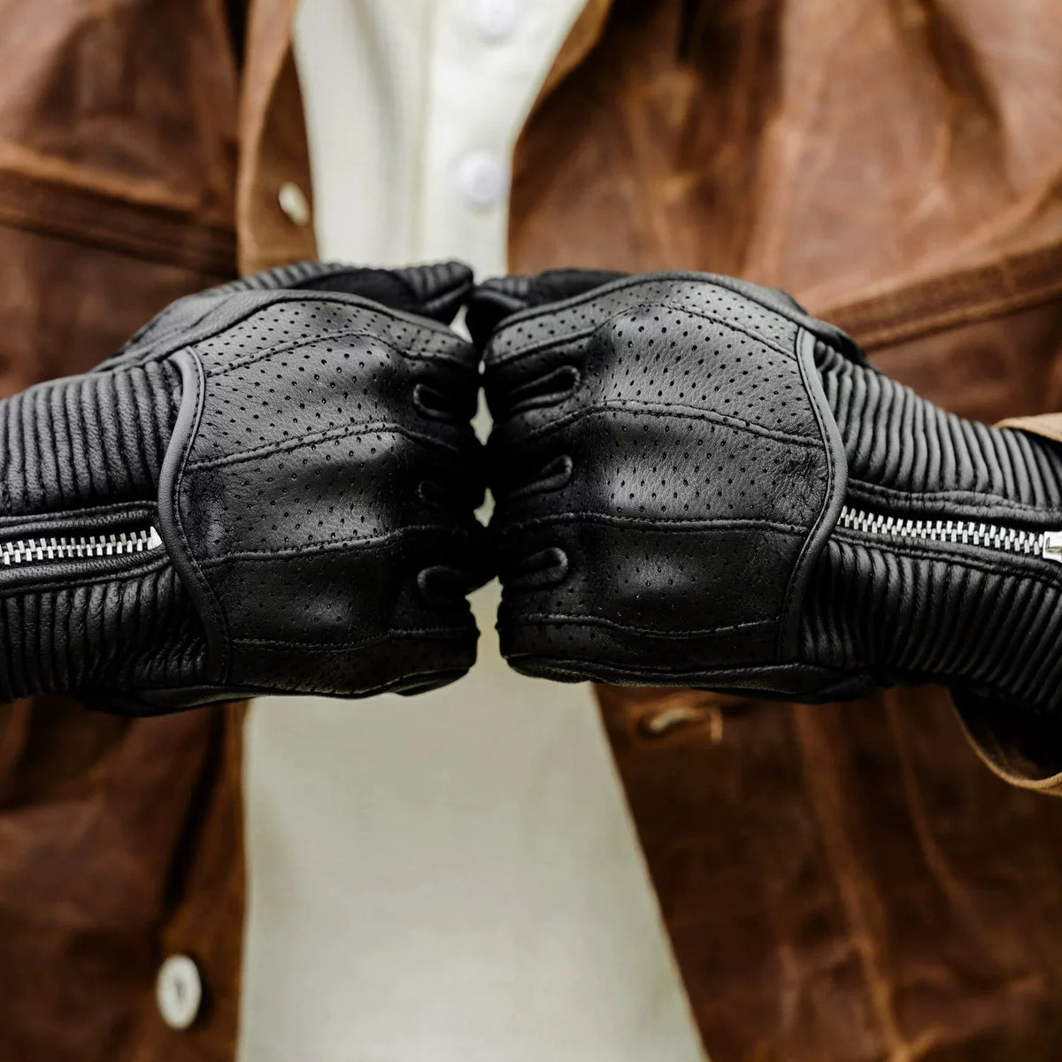 Guantes Moto Cuero Vintage | Café Racer Bobber Custom