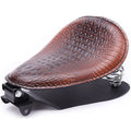 Asiento Individual Moto Bobber Café | Cuero Cocodrilo Vintage Custom