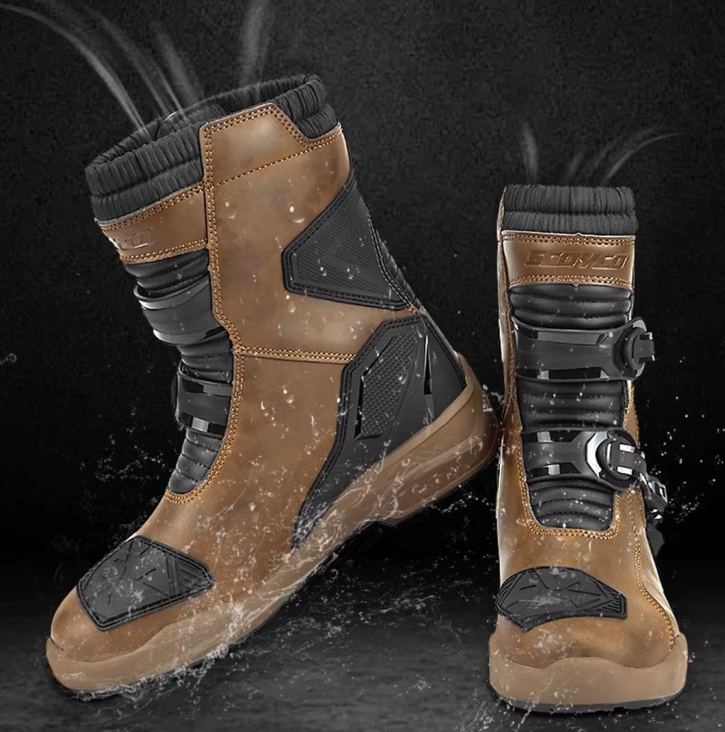 Botas de Moto SCOYCO Vintage de Cuero Impermeables | Protección Rider Touring y Adventure