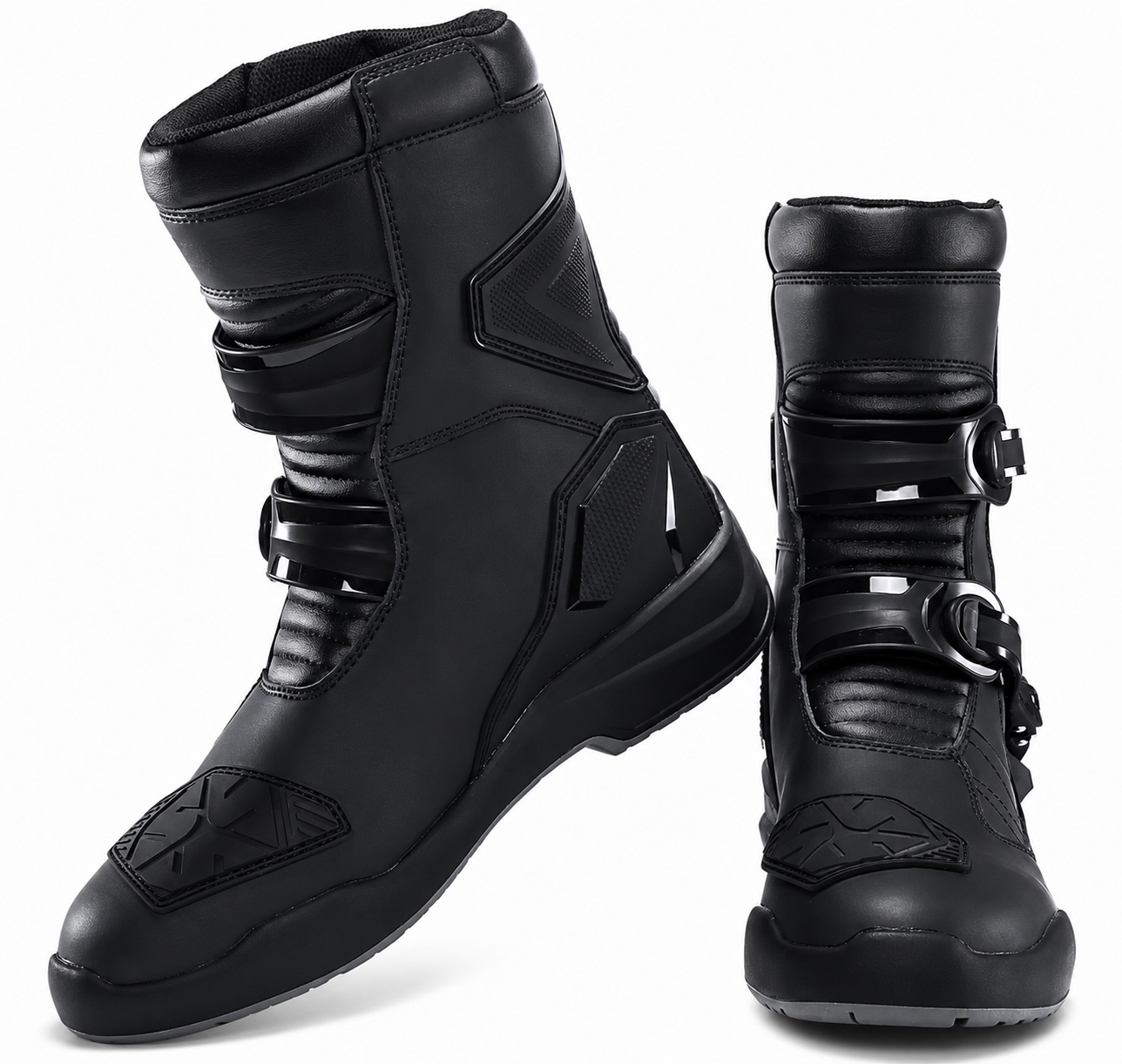 Botas de Moto SCOYCO Vintage Negras Impermeables con Protección