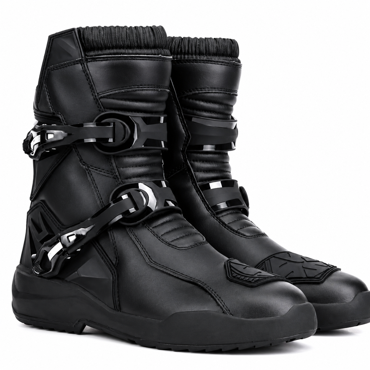 Botas de Moto SCOYCO Vintage Negras Impermeables con Protección