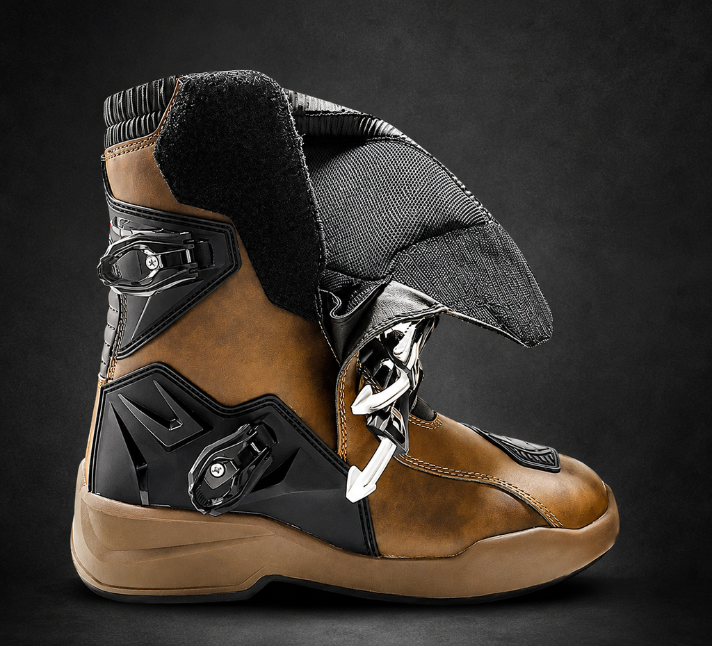 Botas de Moto SCOYCO Vintage de Cuero Impermeables | Protección Rider Touring y Adventure