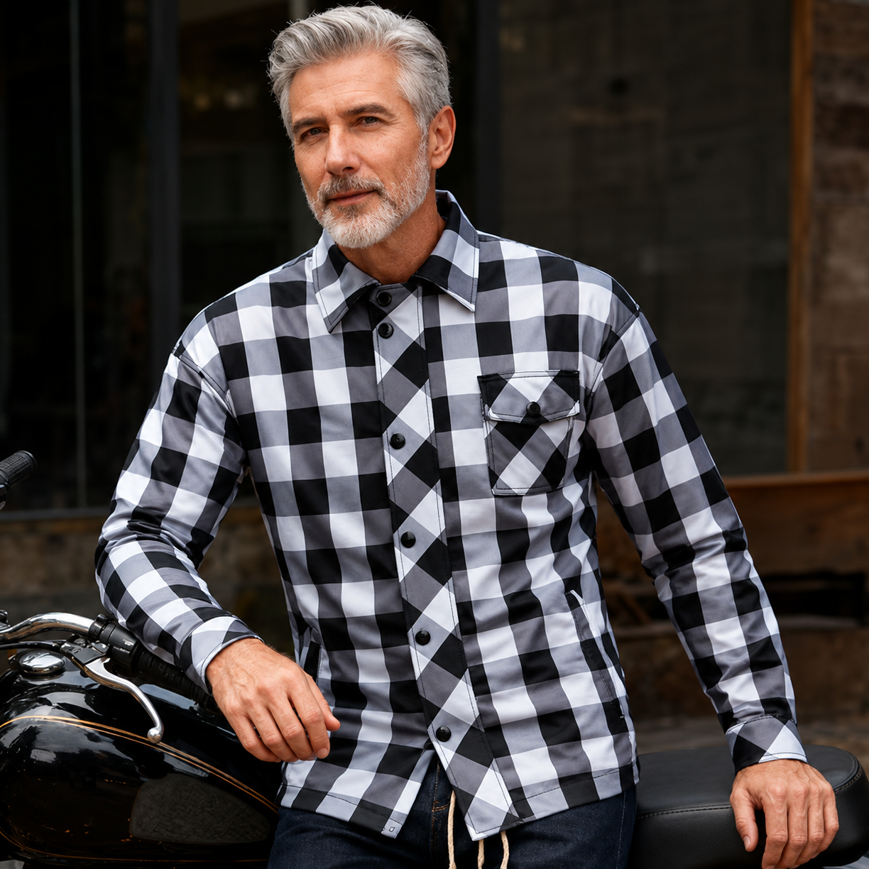 Camisa de Moto con Protecciones Riding Shirt Ventilada 4 Estaciones