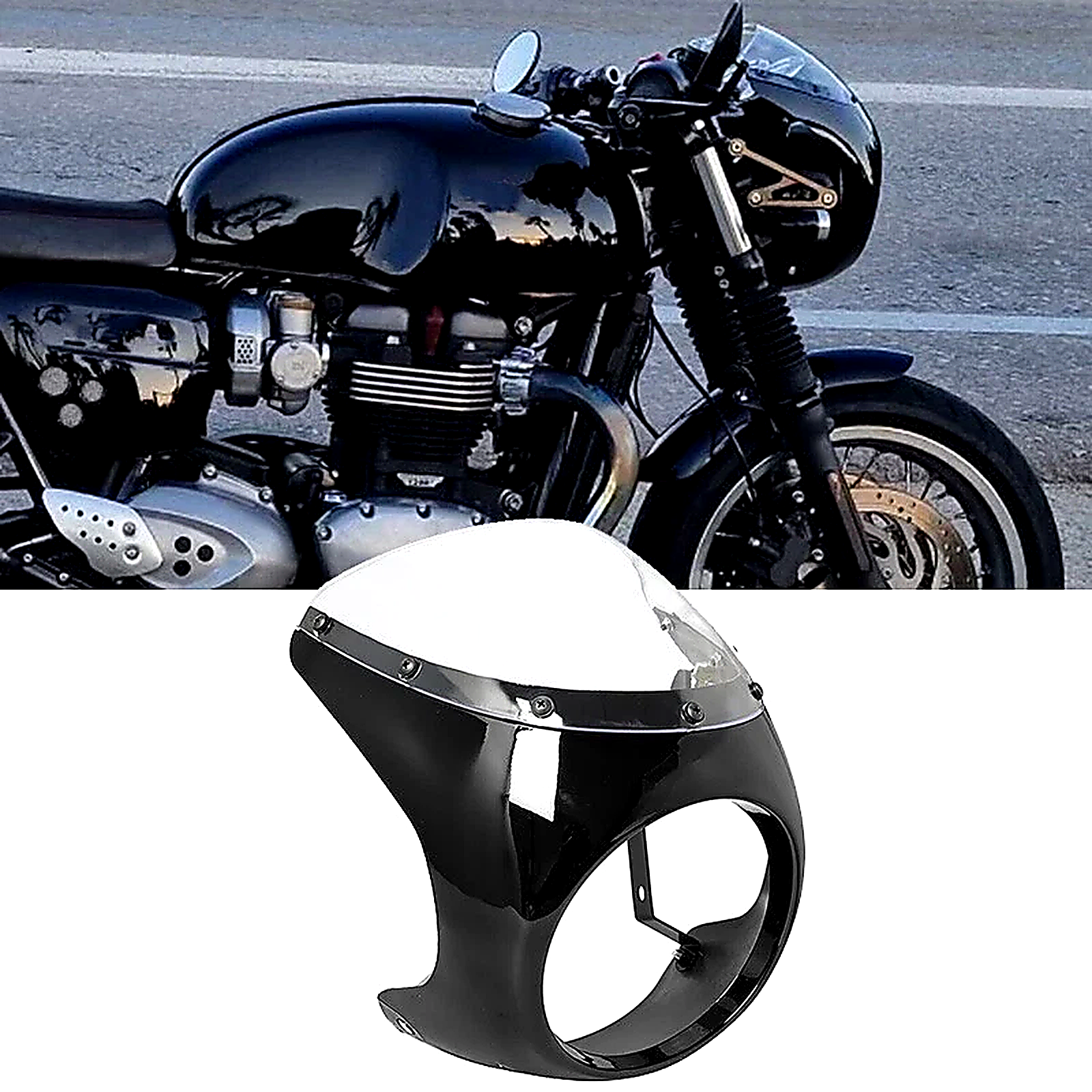 Carenado Frontal Café Racer 175mm – Estilo Retro Custom
