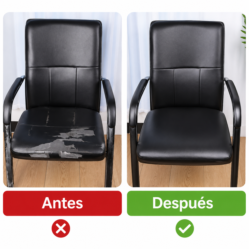 Cinta Autoadhesiva para Reparación de Cuero PU Negra | Parche para Asientos de Moto, Sofás, Autos y Muebles