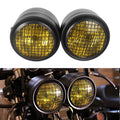 Faro Delantero Doble Universal para Moto con Parrilla | Harley, Cafe Racer, Bobber y Streetfighter
