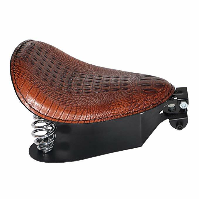Asiento Individual Moto Bobber Café | Cuero Cocodrilo Vintage Custom