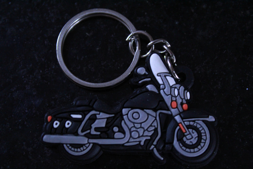 Pack 10 Llaveros Moto Cruiser de Goma Premium | Regalo para Bikers y Clubes de Motociclistas