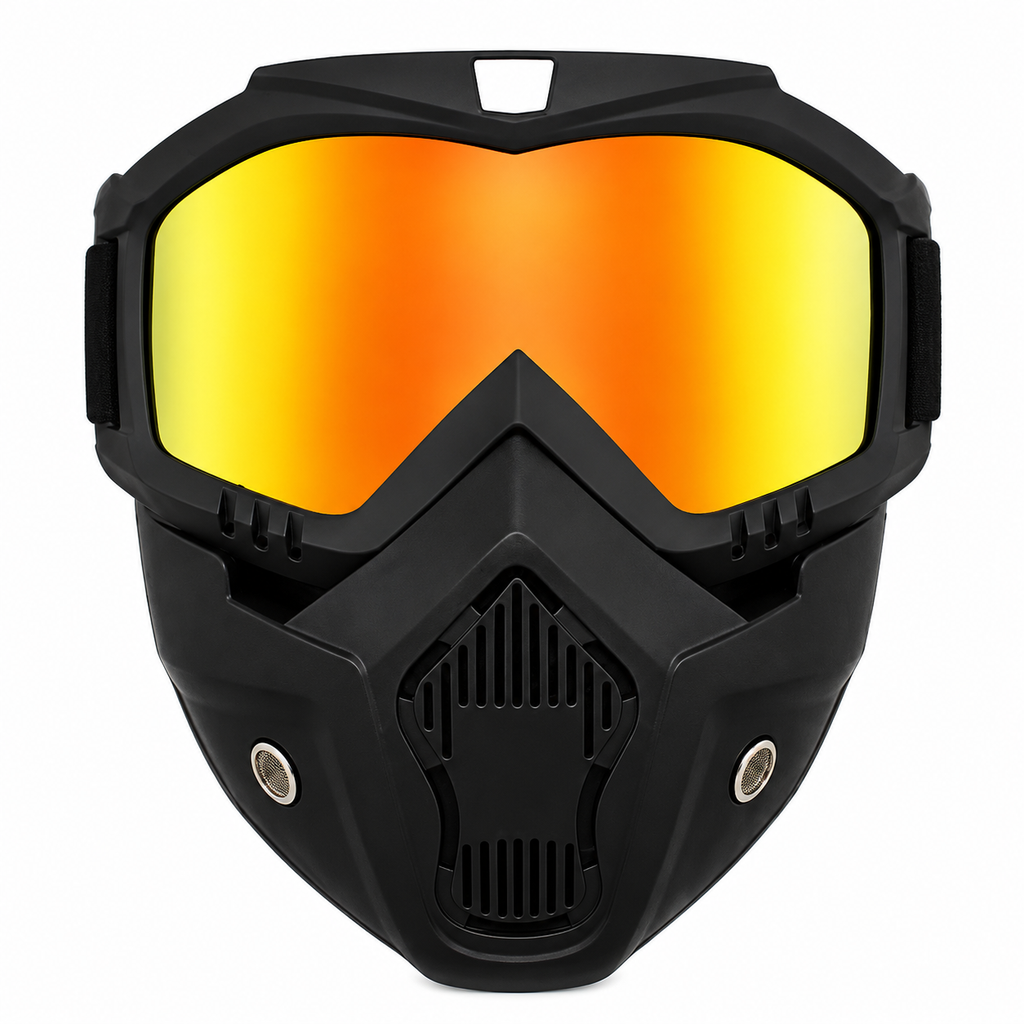 Gafas Moto Retro con Máscara Desmontable para Casco Café Racer, Scrambler y Motocross