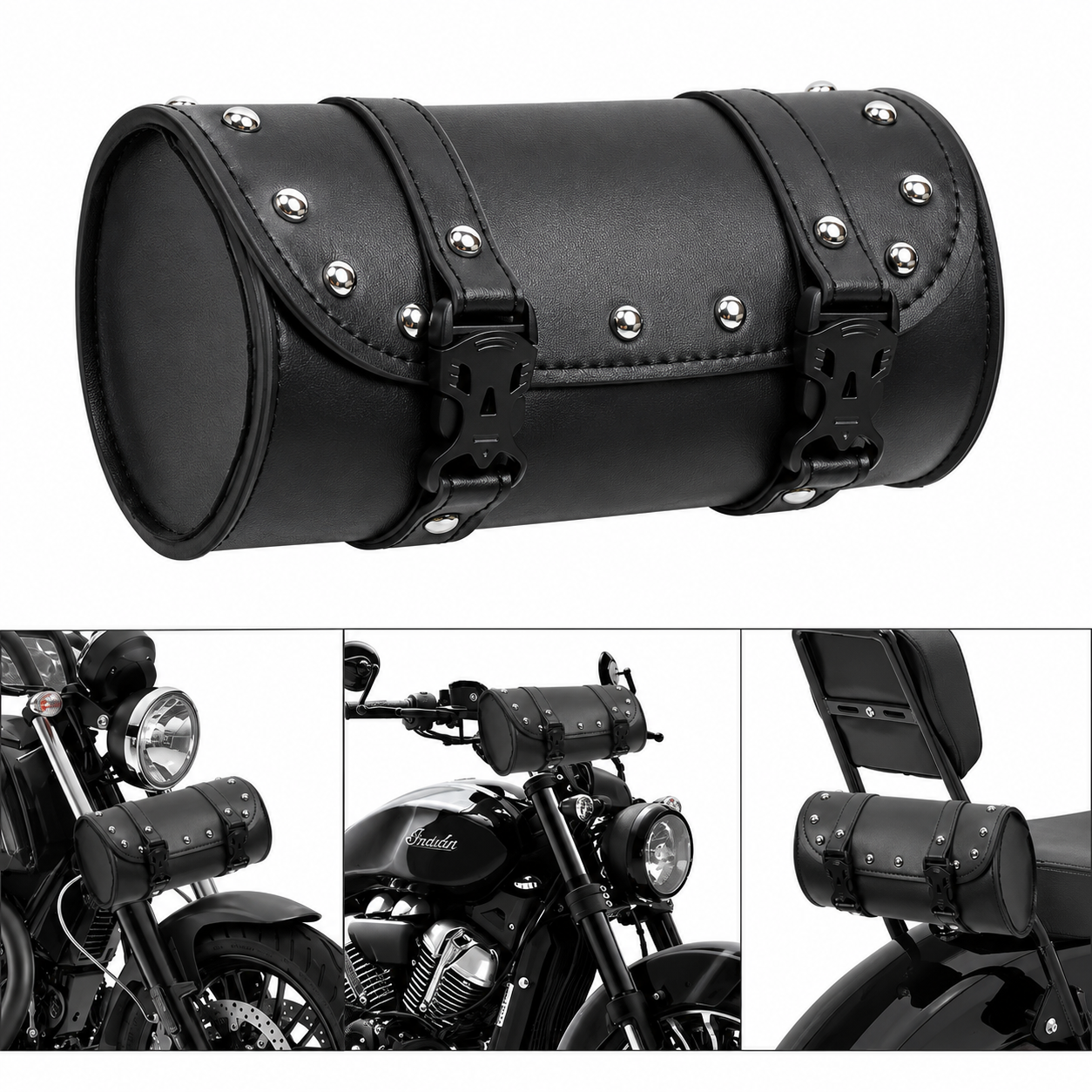 Bolso Portaherramientas para Moto de Cuero PU Custom Café Racer