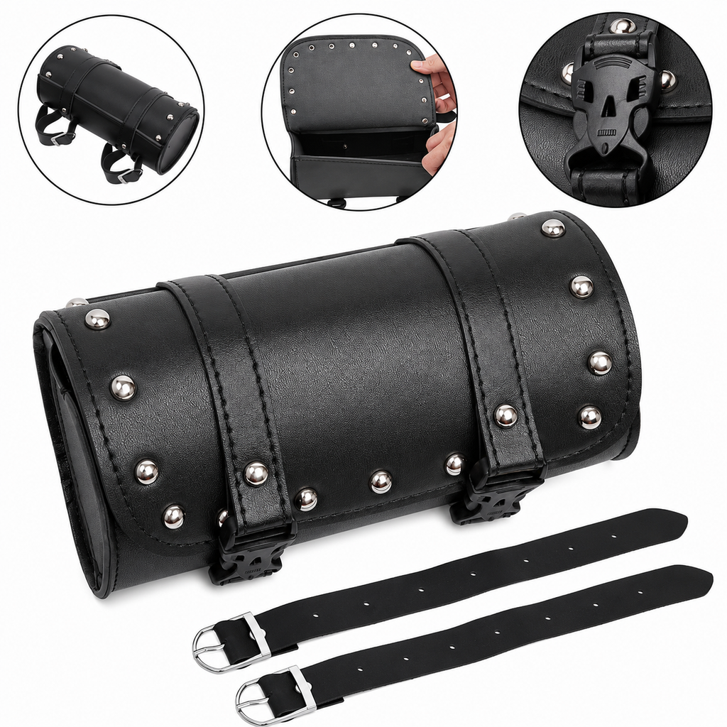 Bolso Portaherramientas para Moto de Cuero PU Custom Café Racer