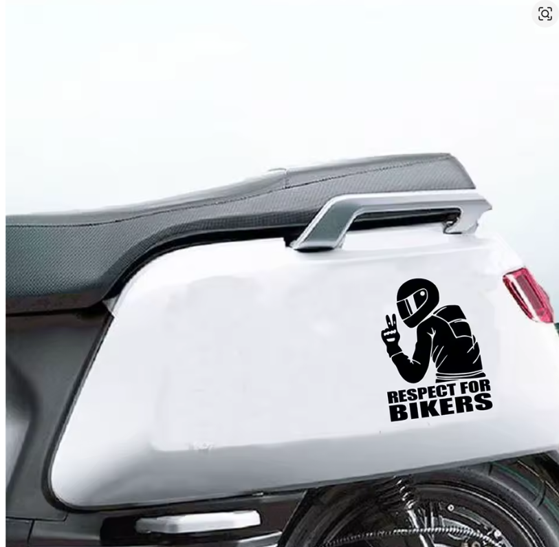 Sticker Moto "Respect For Bikers" Negro sobre Transparente | Adhesivo Motociclista 15 x 11 cm