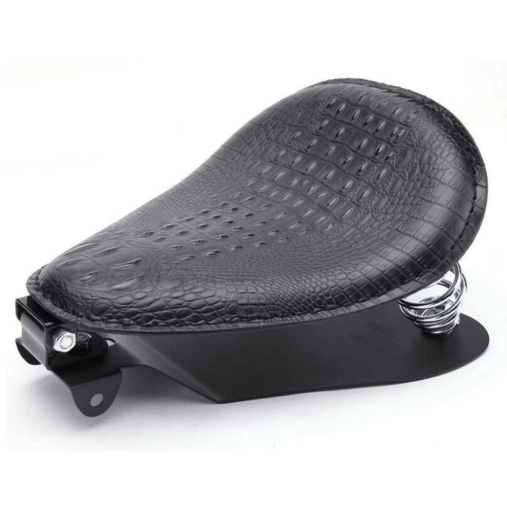 Asiento Bobber Negro con Resortes Textura Cocodrilo Universal para Moto