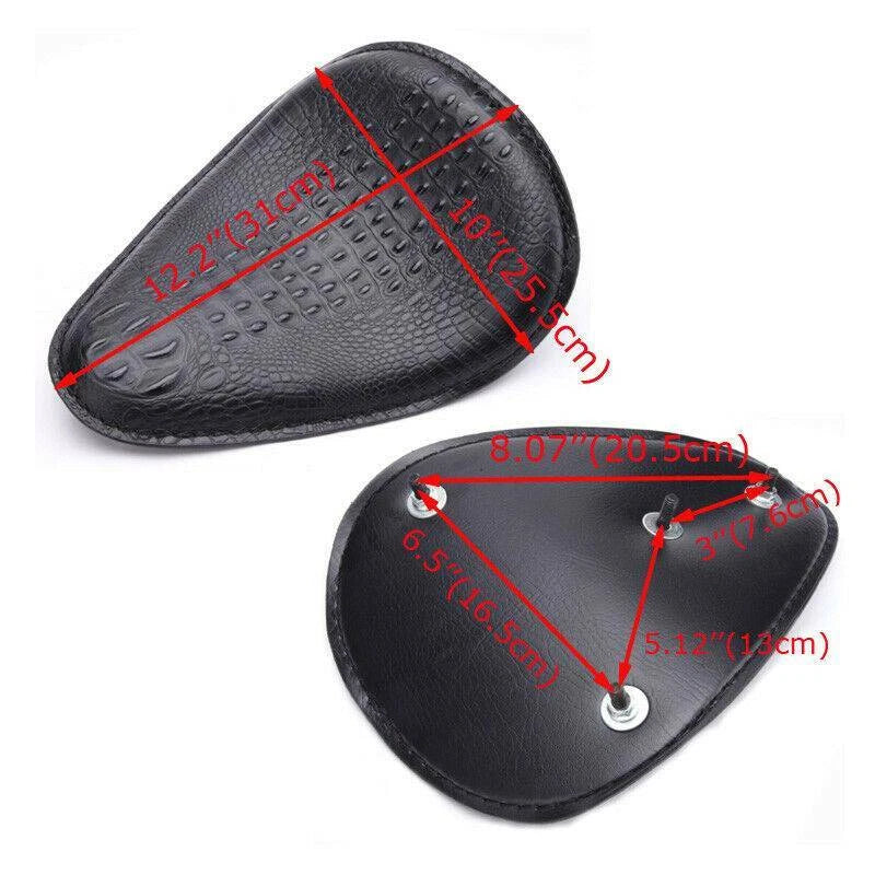 Asiento Bobber Negro con Resortes Textura Cocodrilo Universal para Moto